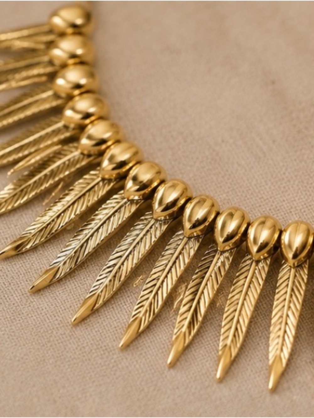 Vanessa Mooney Phoenix Necklace - Feather Bib Statement Collar Boho Tribal - Picture 3 of 4